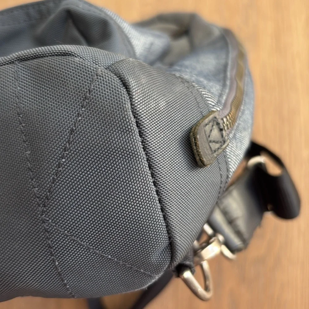 Tumi one strap demin backpack